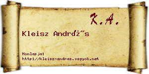 Kleisz András névjegykártya