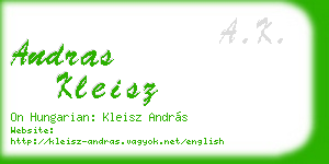 andras kleisz business card
